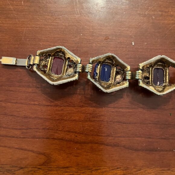 Vintage Gold-tone Multi-stone Bracelet - Picture 12 of 13